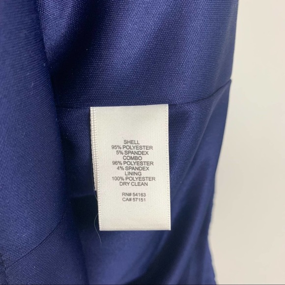 Eliza J Sequin Velvet Sheath Dress Navy High Neck Short Sleeve Mini Size 6 - Picture 11 of 12